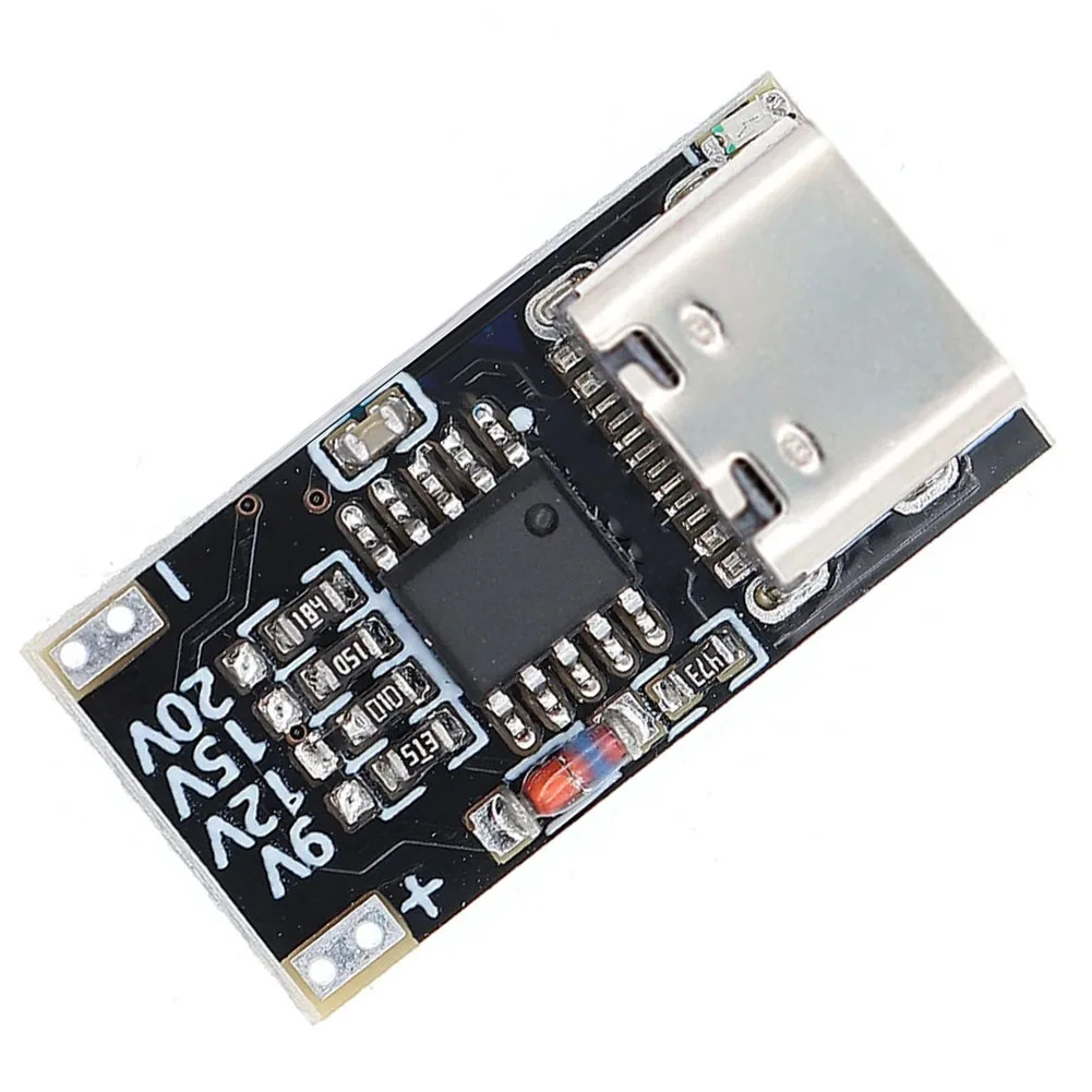 Multi-protocol Charging Adapter Voltage Converter Fast Charge Adapter Black PD QC Trigger Board Compact ABS Housing