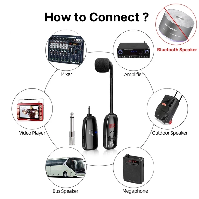 Imagem -03 - Saxofone Uhf Microfone Instrumento sem Fio Receptor sem Fio e Transmissor para Trompete Clarinete Violoncelo