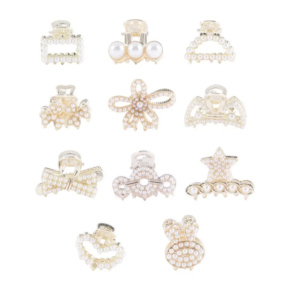 

Lovely Retro Rabbit Pearl Minimalist Style Alloy Hair Accessories Bow Hair Claw Women Hairpin Small Crab Clip