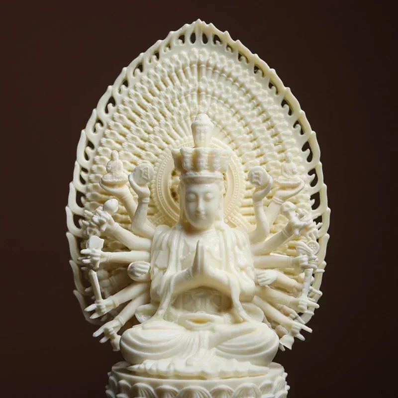 Lotus Qianshou Guanyin Patron Saint Figure sculpture statue  Resin Crafts High-grade home living room decoration accessories