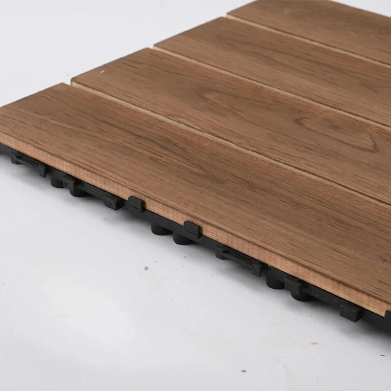 Decoration Of Household Splicing Solid Wood Flooring, Terrace, Courtyard, Outdoor Ground, Balcony Renovation, Solid Wood Floorin image 4
