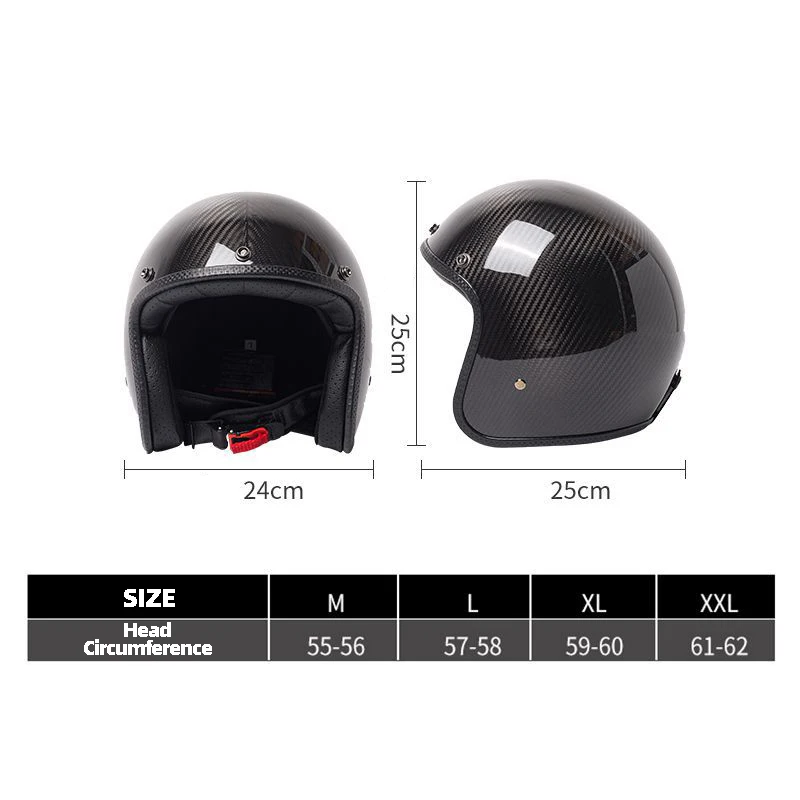 Casco da moto classico retrò in fibra di carbonio personalità Halley casco da moto da crociera casco di sicurezza per tutte le stagioni