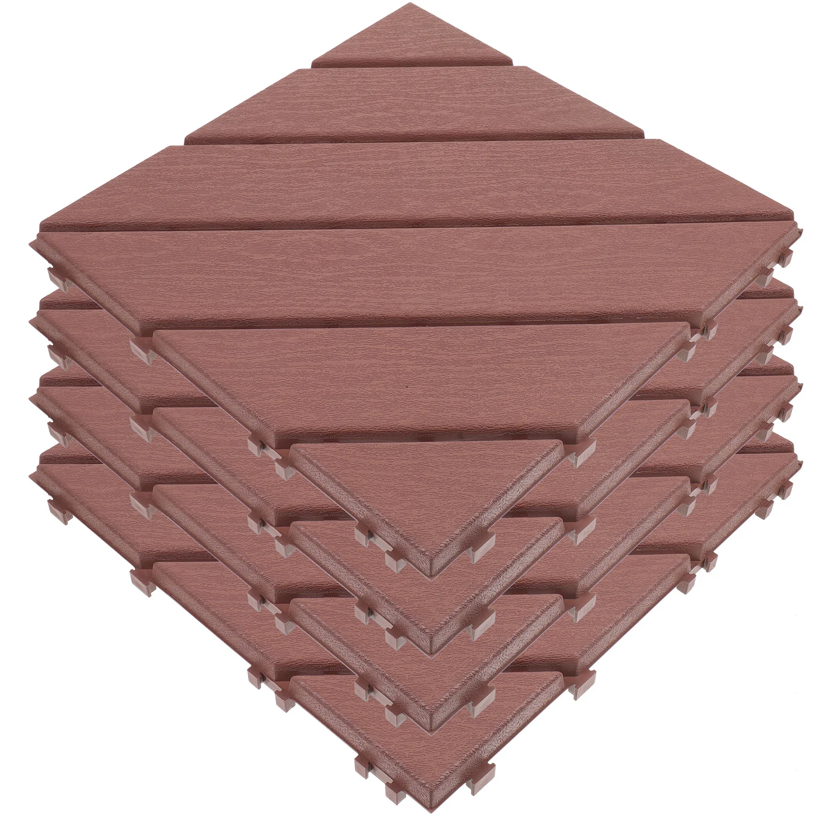

4Pcs Plastic Interlocking Deck Tiles Imitation Wood Patio Balcony Outdoor Flooring Durable Waterproof Easy Install