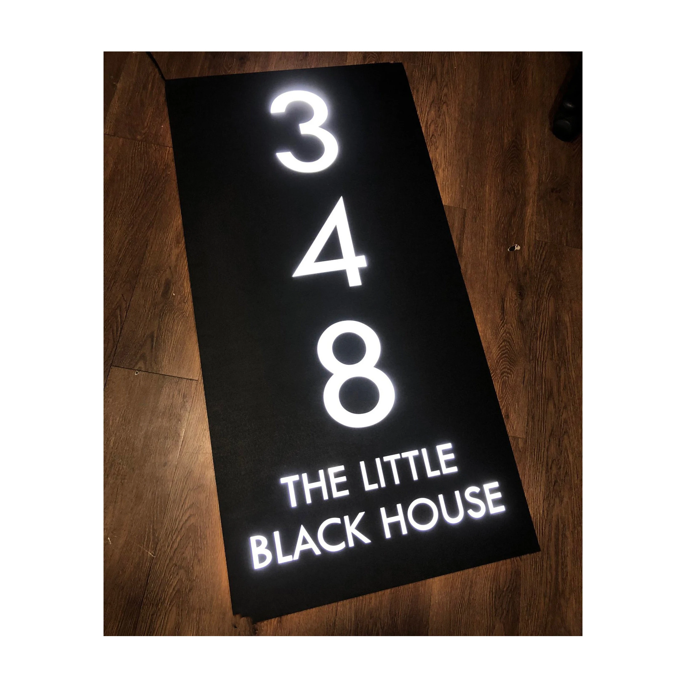 casa de acrilico numeros sinal luz moderna personalizada decoracao de nome da porta de casa endereco iluminado sinal de rua led luminoso hotel 01