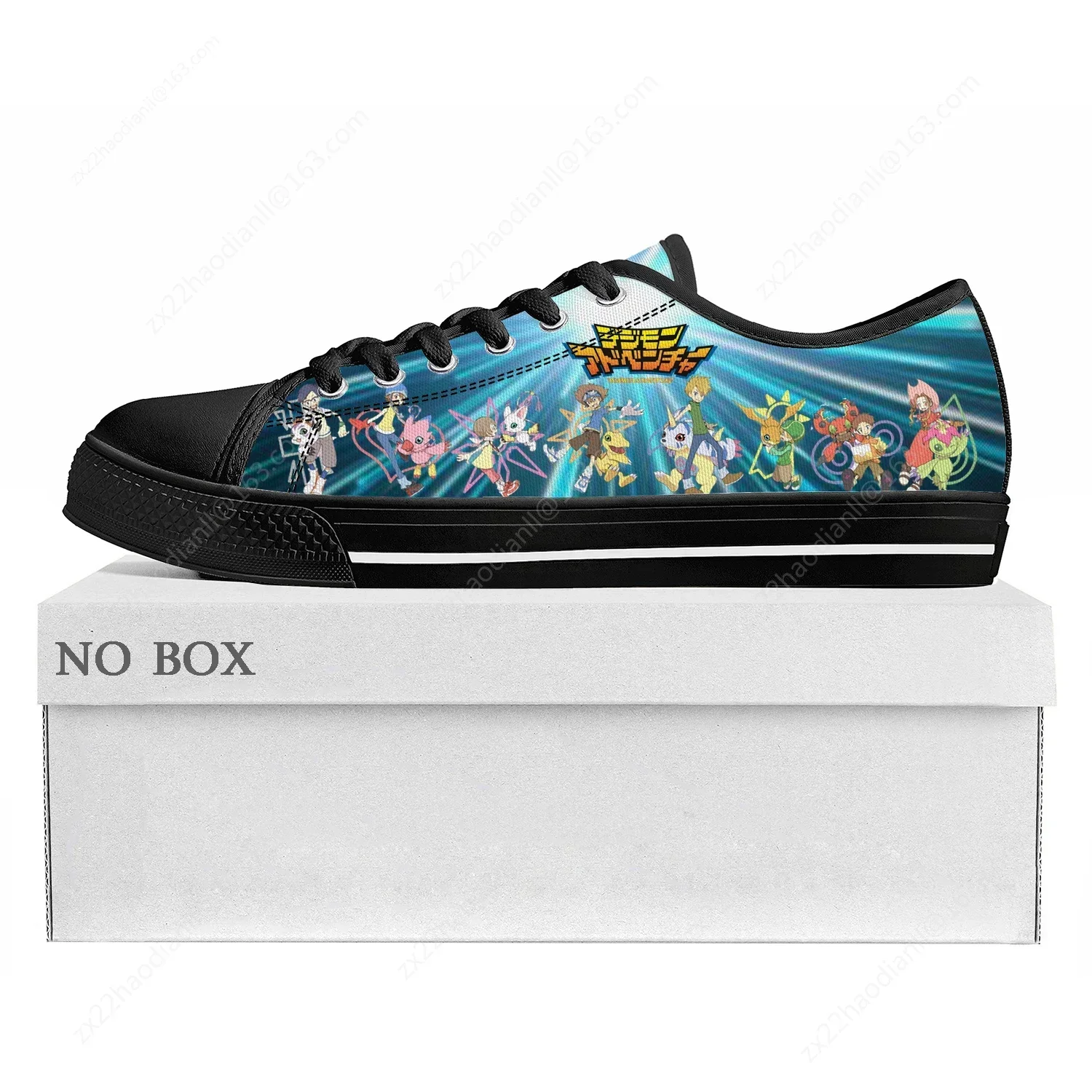 Comics Digimon Adventure Anime Low Top Sneakers Mens Womens Teenager Couple Shoes Custom Casual Shoe High Quality Canvas Sneaker
