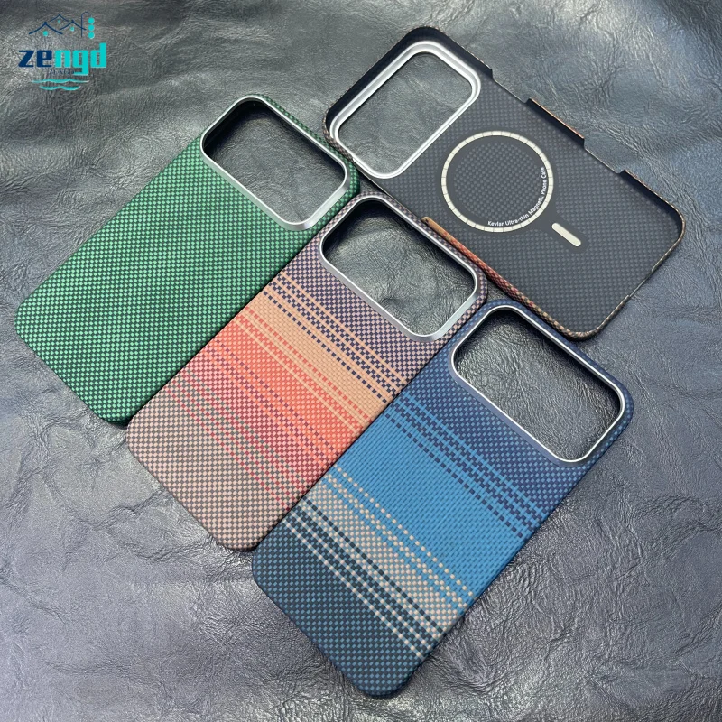 

For iPhone 17 / 17 Pro / 17 Pro Max Aramid Fiber Magnetic Case - Slim Floating Weave Design Shockproof Anti-Drop Coverray