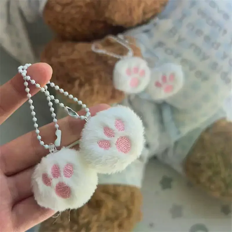 

3/1Pcs Cartoon Hairy Cat Claw Ball Decoration Pendant Keychain Kawaii Ornament Stuffed Doll Backpack Pendant Accessories Gift