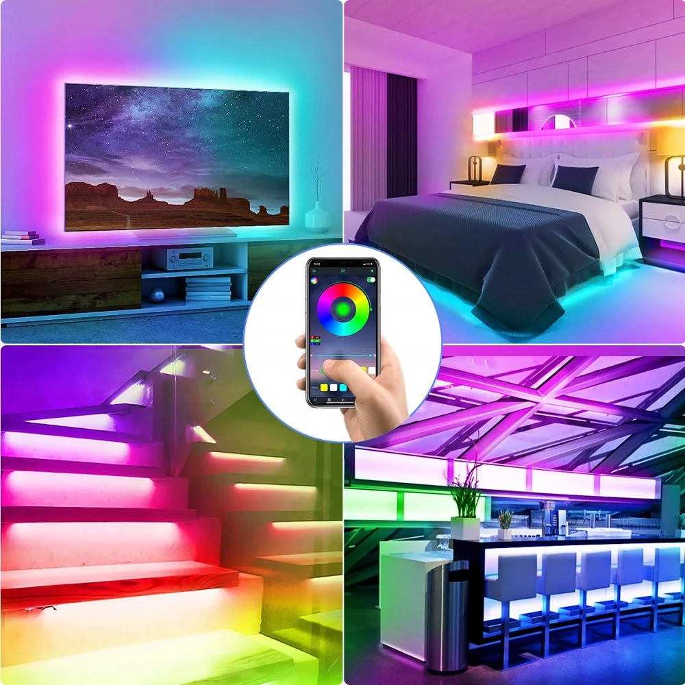 DC5V LED Lights Bluetooth Control SMD3535 Room Decor TV Desktop Screen Backlight USB Music Sync Color Change Bedroom Decoration