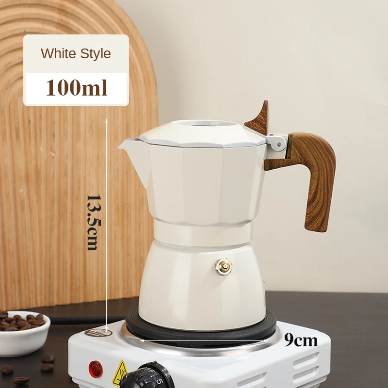 Double Valve Moka Pot Italian Espresso Coffee Machine Extractor Retro Pot Outdoor Coffee Maker