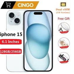 98% Nuovo originale iphone 15 128/256 GB display XDR super retina da 6,1 pollici A16 chip bionico Doppio ESIM 4800 milioni di pixel fotocamera principale