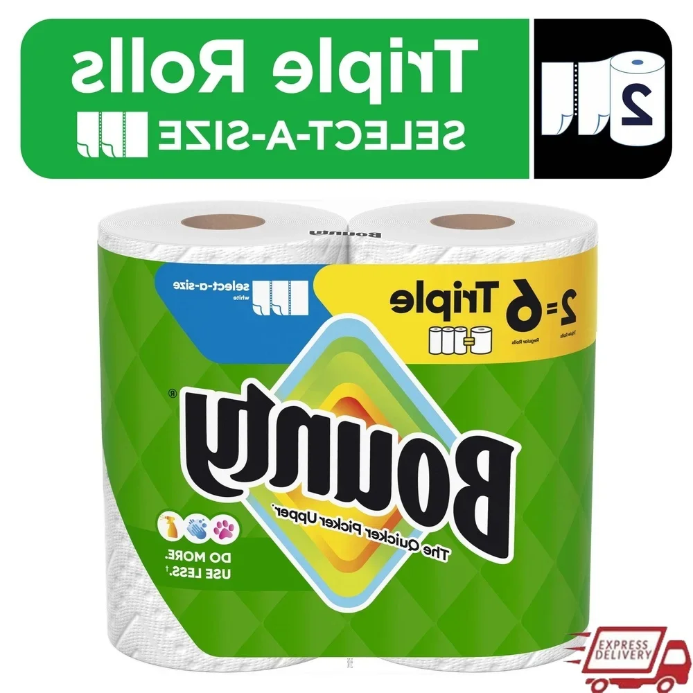 

Select-A-Size Paper Towels 2 Triple Rolls 123 Sheets Per Roll Highly Absorbent Quick Clean Up Durable Diamond Texture Perfect