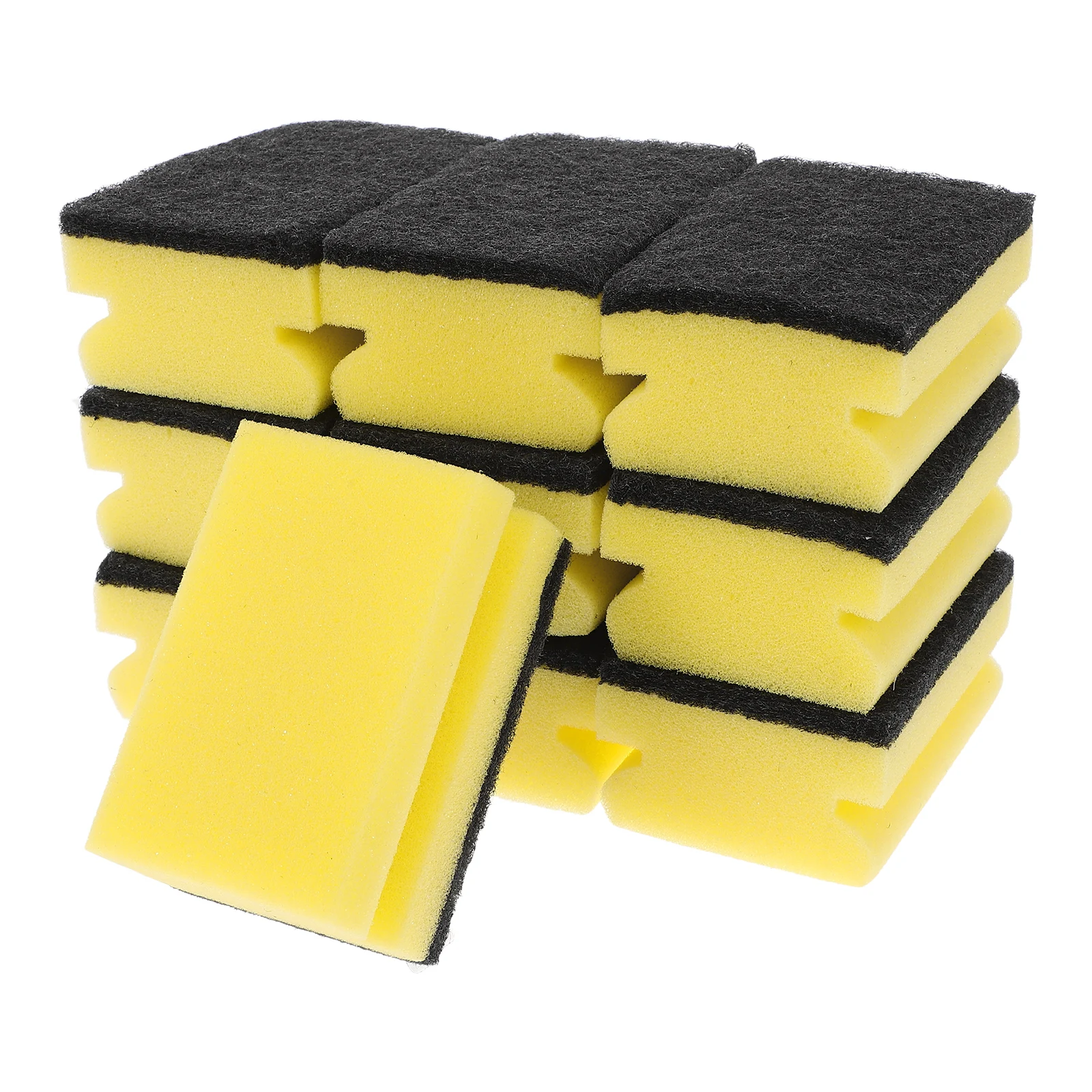 

10pcs High-Density Sponge Dishwashing Scrubber Ergonomic Kitchen Cleaning Sponge Non-Scratch For Dishes Cookware Car Wash