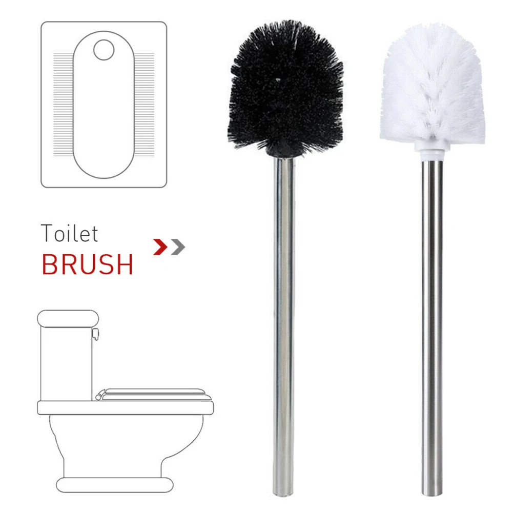 Scrubbers Toilet Brush Bathroom Head & Handle Replacement Stainless Steel Chrome Cleaning Renovated Spiral Design