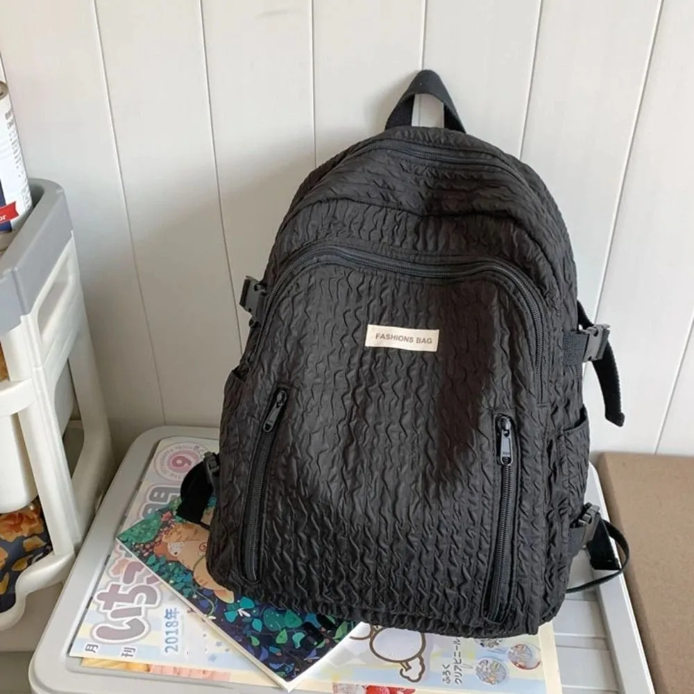 Tas Sekolah Siswa Warna Solid Ransel Kapasitas Besar Tahan Air Warna Permen Tas Ransel Sederhana untuk Kuliah Pria Wanita