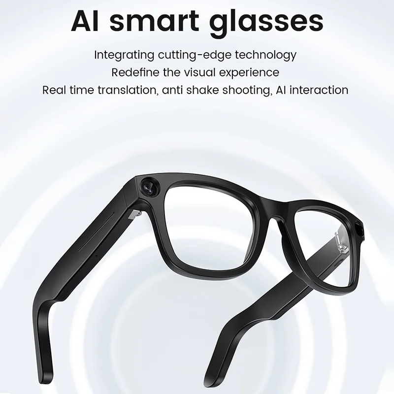 1080P HD 800W Camera Smart Glasses Video Record Translation AI Smart Touch Control Type-C Interface Smart Glasses Bluetooth Call