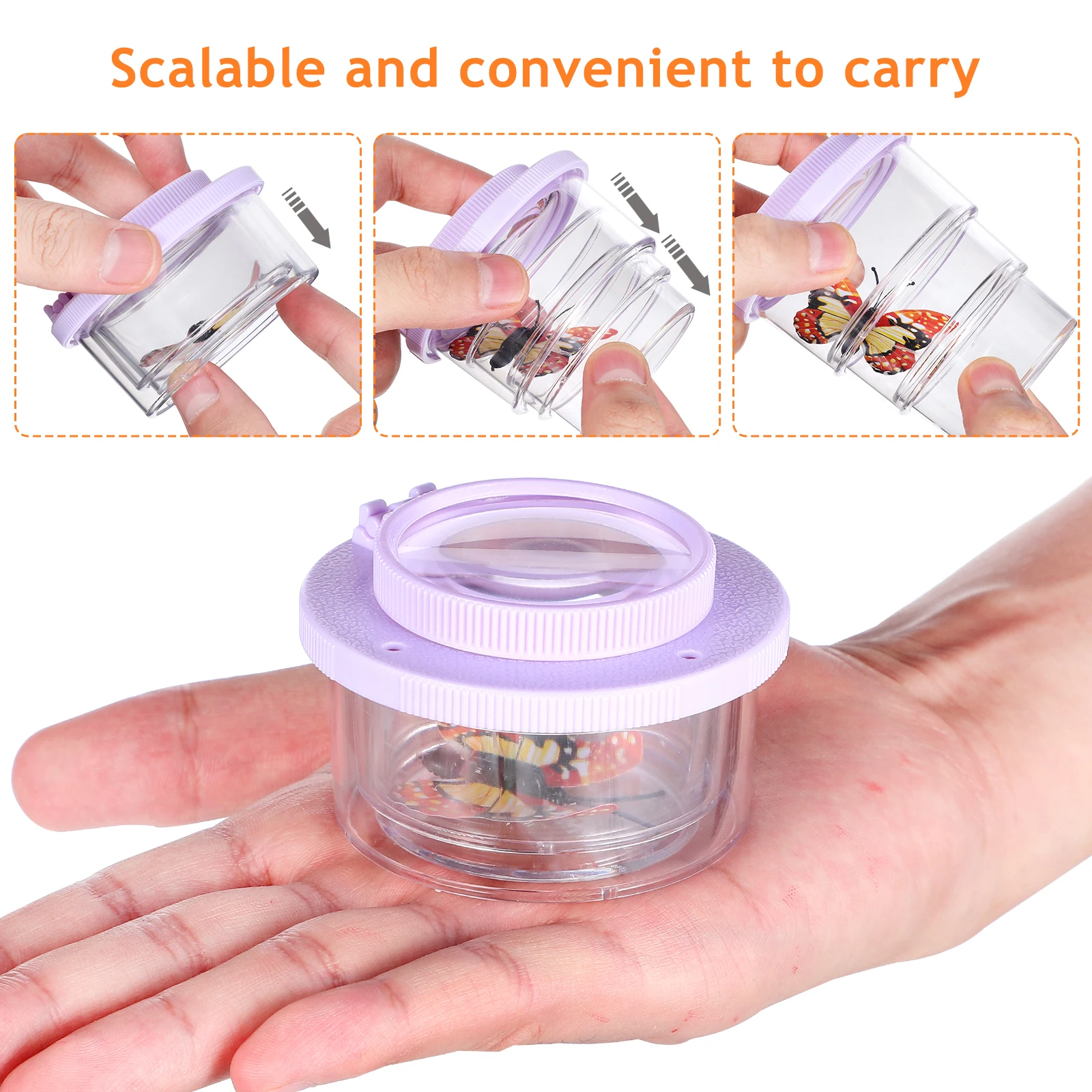 

Insect Catcher Set Magnifying Lens Telescopic Boxes Tweezers Scoopers Ventilated Cups Kids Nature Toys ABS PMMA Science