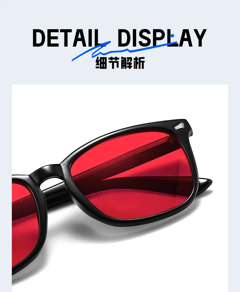 Classic Red Lens Blue Light Blocking Glasses Square Men Better Sleep Anti Bluelight Filter Orange Women UV400 Eyeglasses