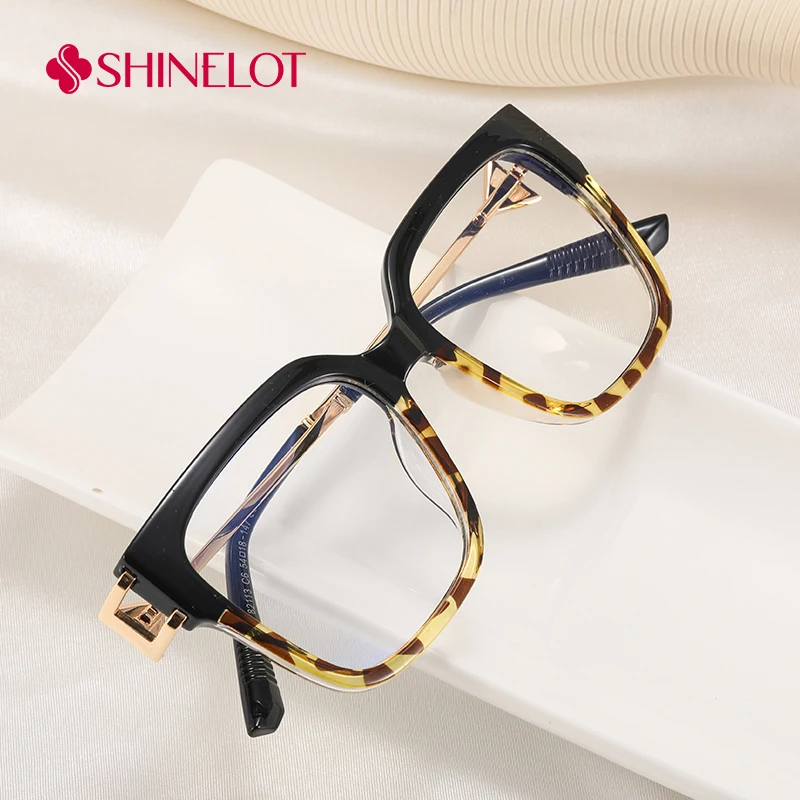 

82113 Fashionable Women Glasses Female Literary Eyeglasses Mixed Color Frame Eyewear Birthday Present