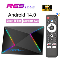 Smart TV Box Android 14.0 R69 Plus Allwinner H728 Octa Core Wifi6 Ultra HD 8K Media Player Voice Remote Android Set Top Box