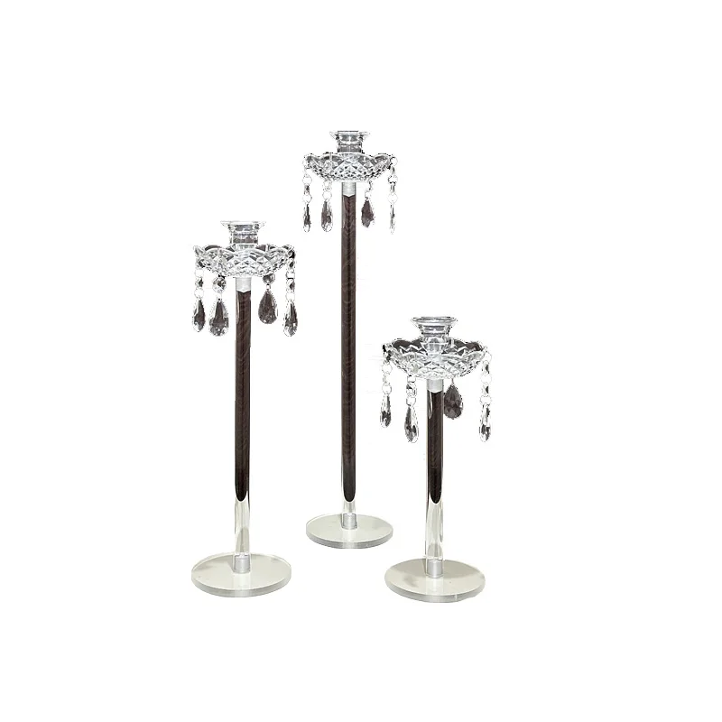 

New wedding props Modern simple acrylic candle holder Wedding table Home decoration ornament Transparent candle holder