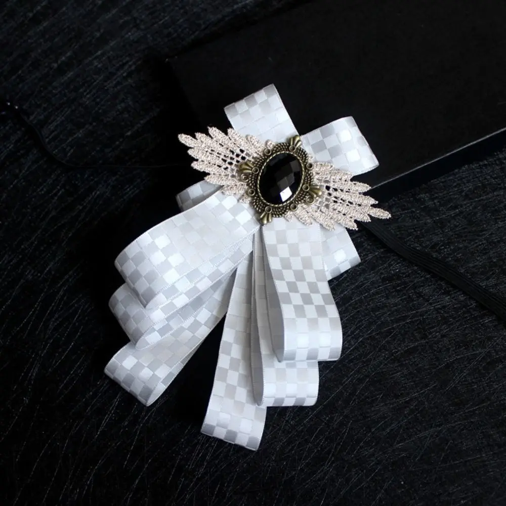 New Faux Stone Men's Suit Lapel Flowers Alloy Polyester Bow Tie Necktie Neck Decoration Bridesman