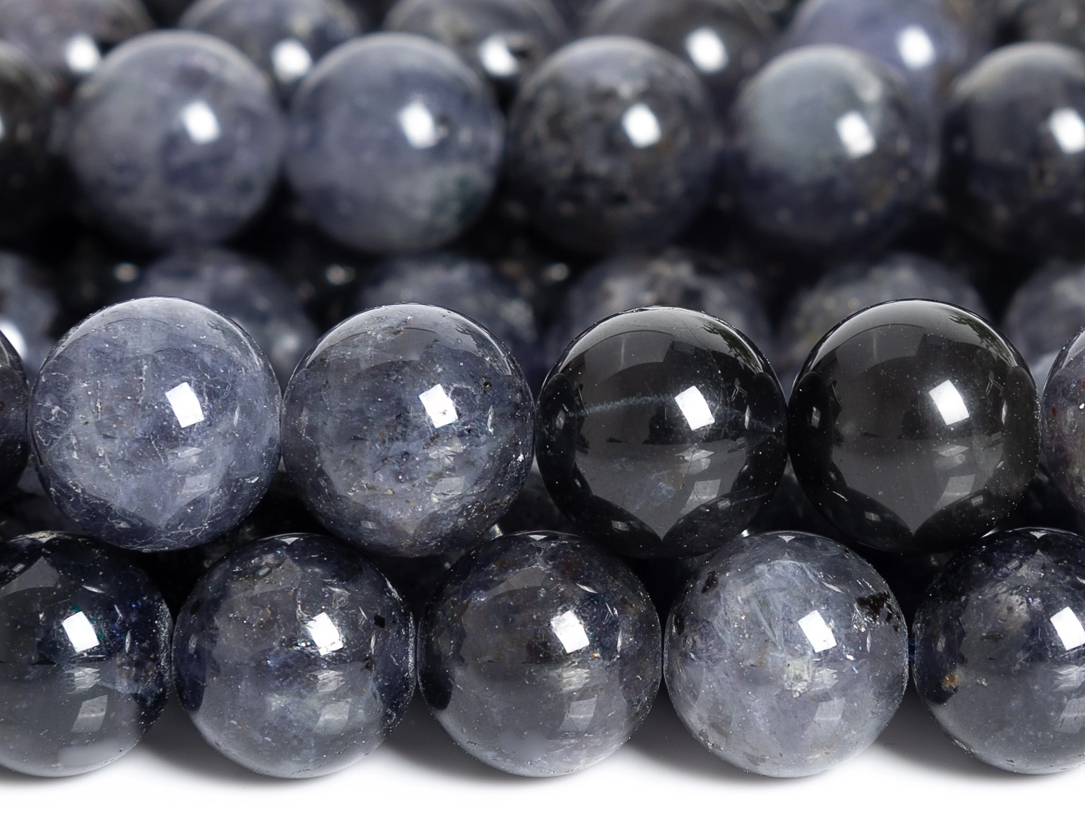 6MM Blue Purple Lolite Beads Grade AA Genuine Natural Gemstone Full Strand Round DIY Loose Beads 15.5\