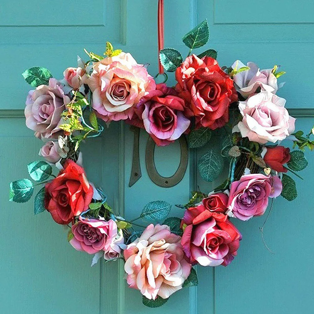 

4Pcs Love Heart Wreath DIY Metal Rings Hanging Decoration Festival Christmas Garland Accessories Wreath Supplies