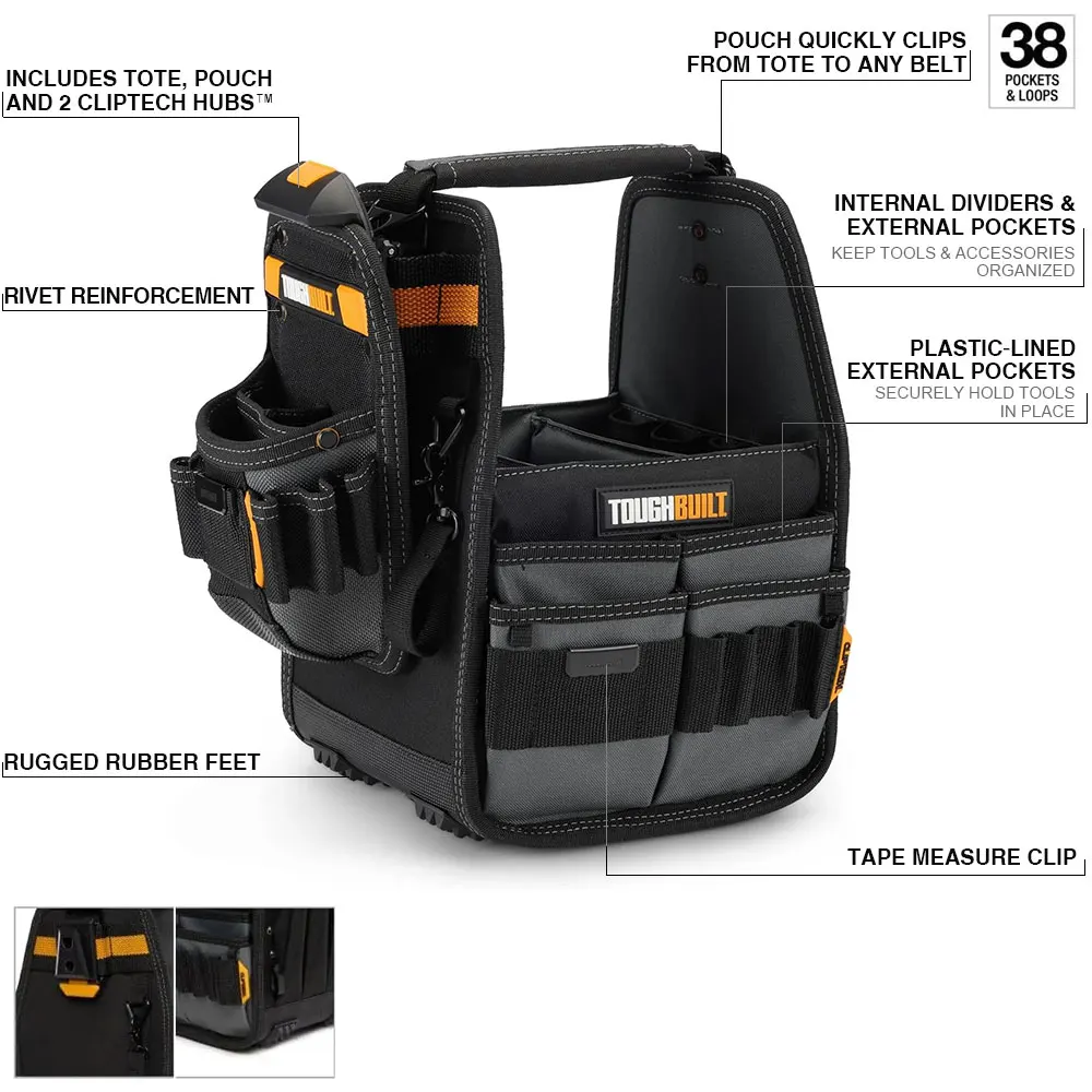 กระเป๋าใส่เครื่องมือและอุปกรณ์ TOUGHBUILT รุ่น TB-CT-180-8 ขนาด 8 นิ้ว 1 ชิ้น