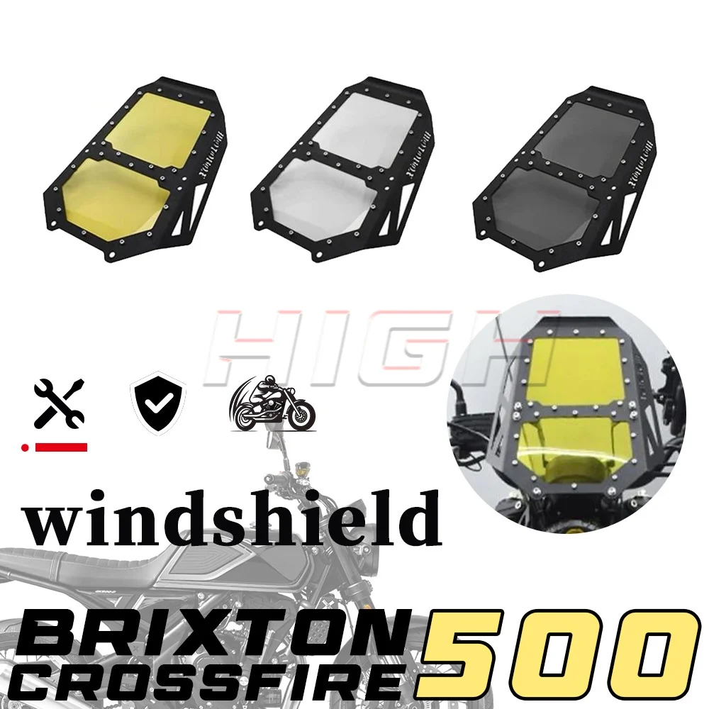 FIT FOR Brixton Crossfire 500 GK500 500 GK gk500 Transparent one-piece windshield for 500gk 500crossfire