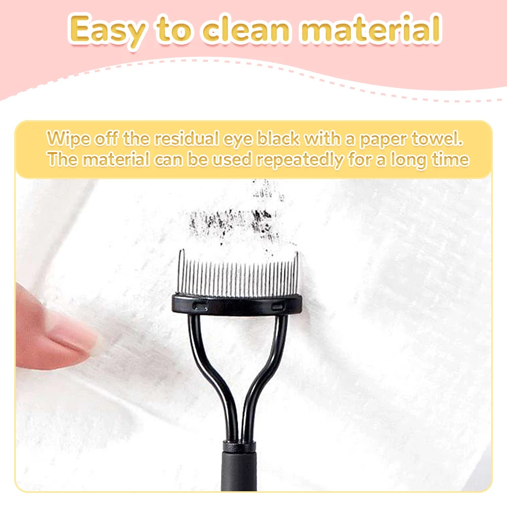 New Black Pink Eyelash Curler Metal Eyelash Brush Comb Portable Lash Separator Foldable Mascara Curl Beauty Makeup Cosmetic Tool