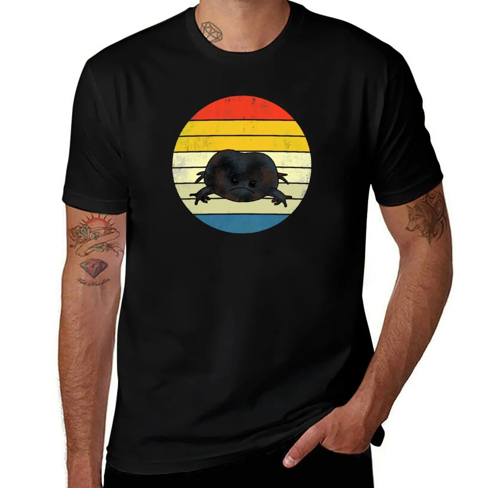 Rain Frog Retro Sunset T-Shirt Summer Fashion Casual Tee Shirt