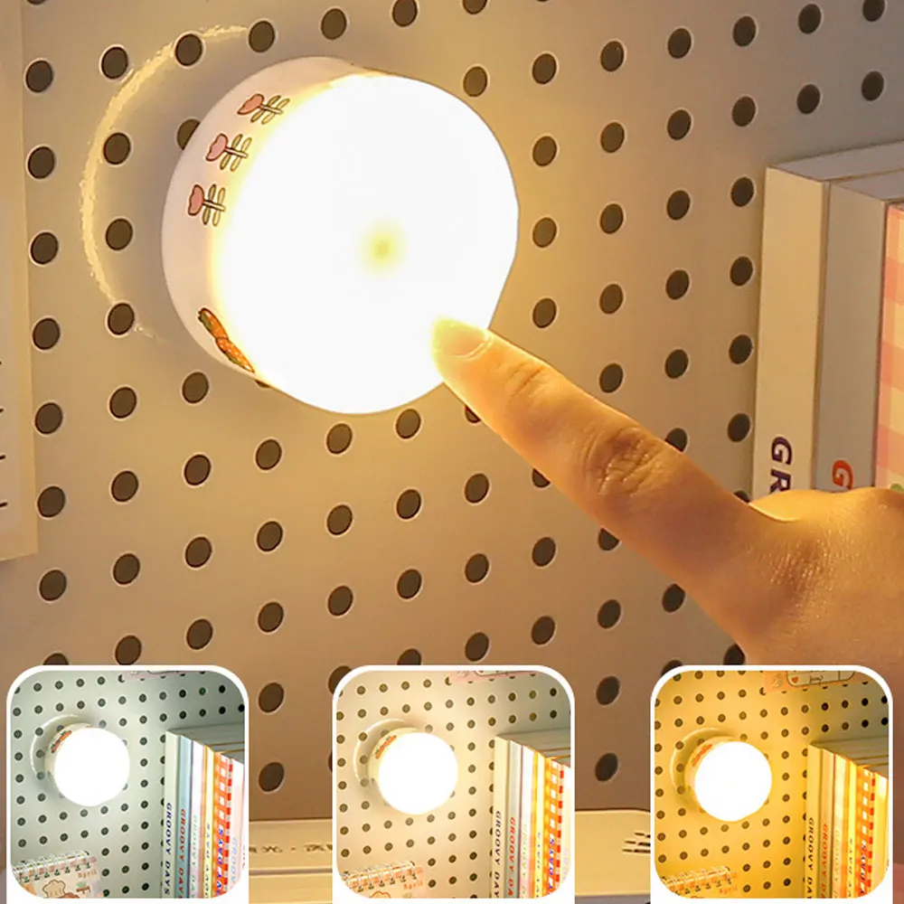 Jjyy-寝室用のタッチ可能な常夜灯、ベッドサイドランプ、寮の寝室、睡眠、取り外し可能な吸収、プラグなし