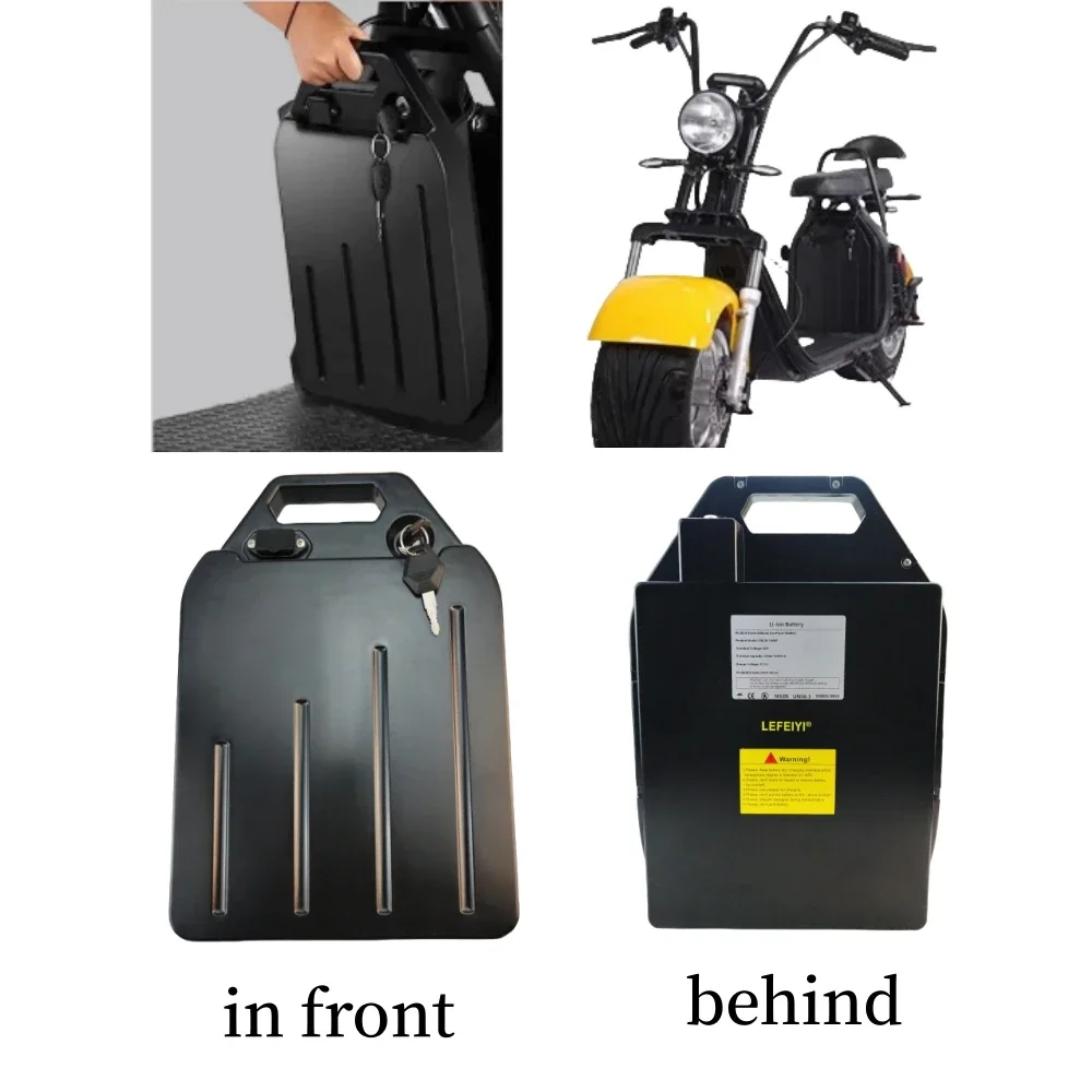 18650 Battery 60V 20Ah  Waterproof Lithium Battery for 250W-2500W Harley Two Wheel Foldable Citycoco Electric Scooter Battery