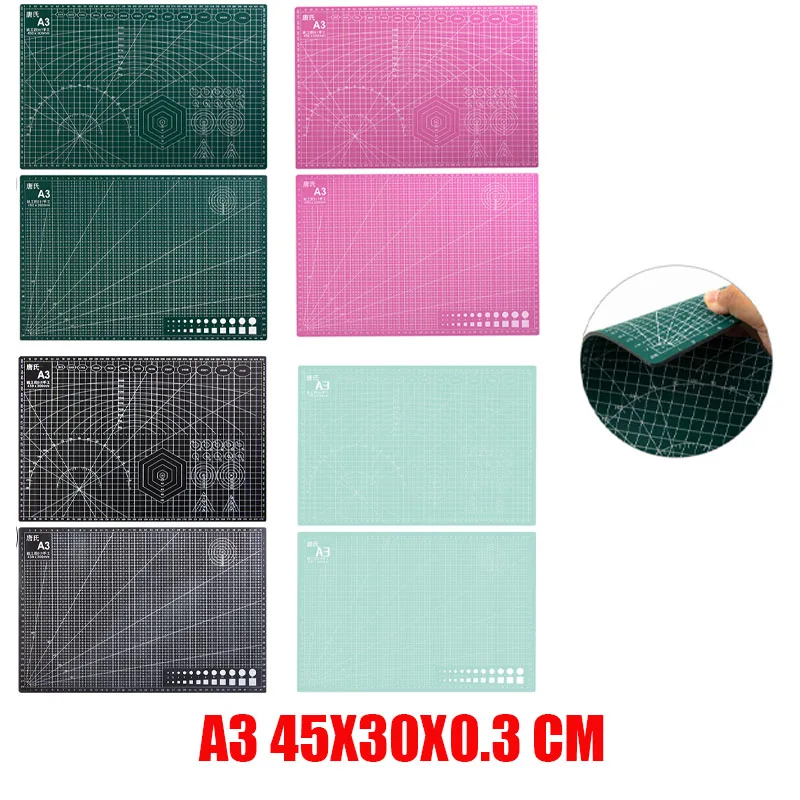 Thickness 3mm A3 Cutting Pad Colors Cut Plate PVC Cutting Mat Model Clay Cut Pad Rubber Stamp Engraving Workbench DIY Board