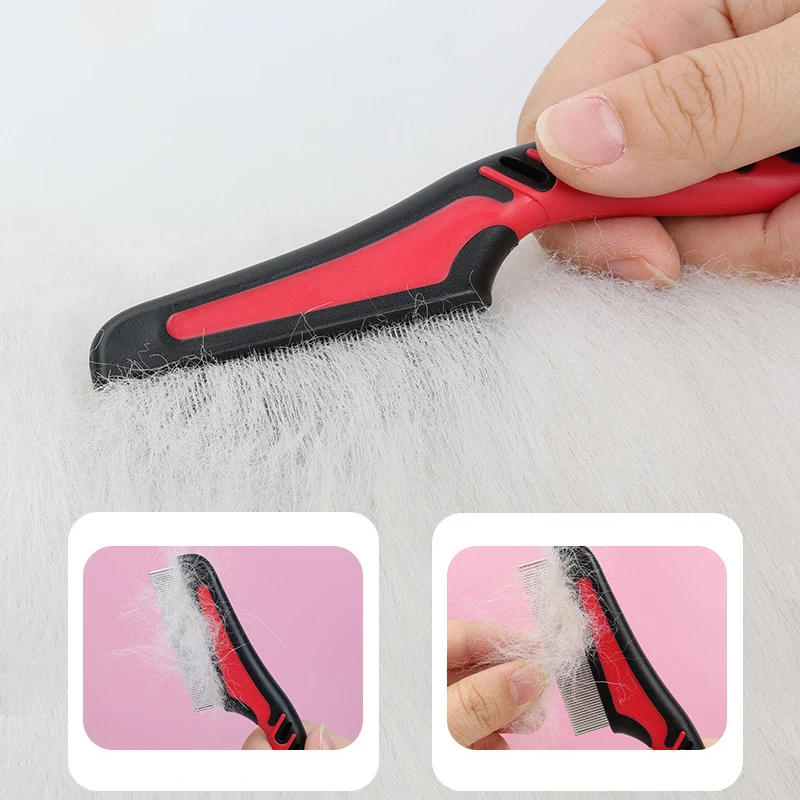 مشط احترافي للعناية بالحيوانات الأليفة من الفولاذ المقاوم للصدأ للكلاب والقطط أداة تهذيب الحيوانات الأليفة فعالة لإزالة البراغيث #3