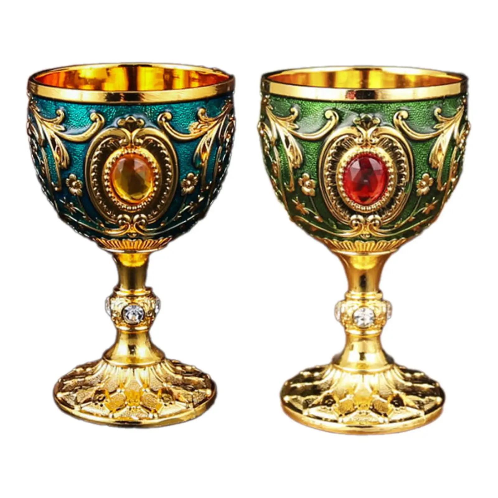 Vintage Chalice Medieval Goblet Multipurpose Engraving Wedding Handmade Small Flower Pattern Shot Glass Desktop Decoration 30ml