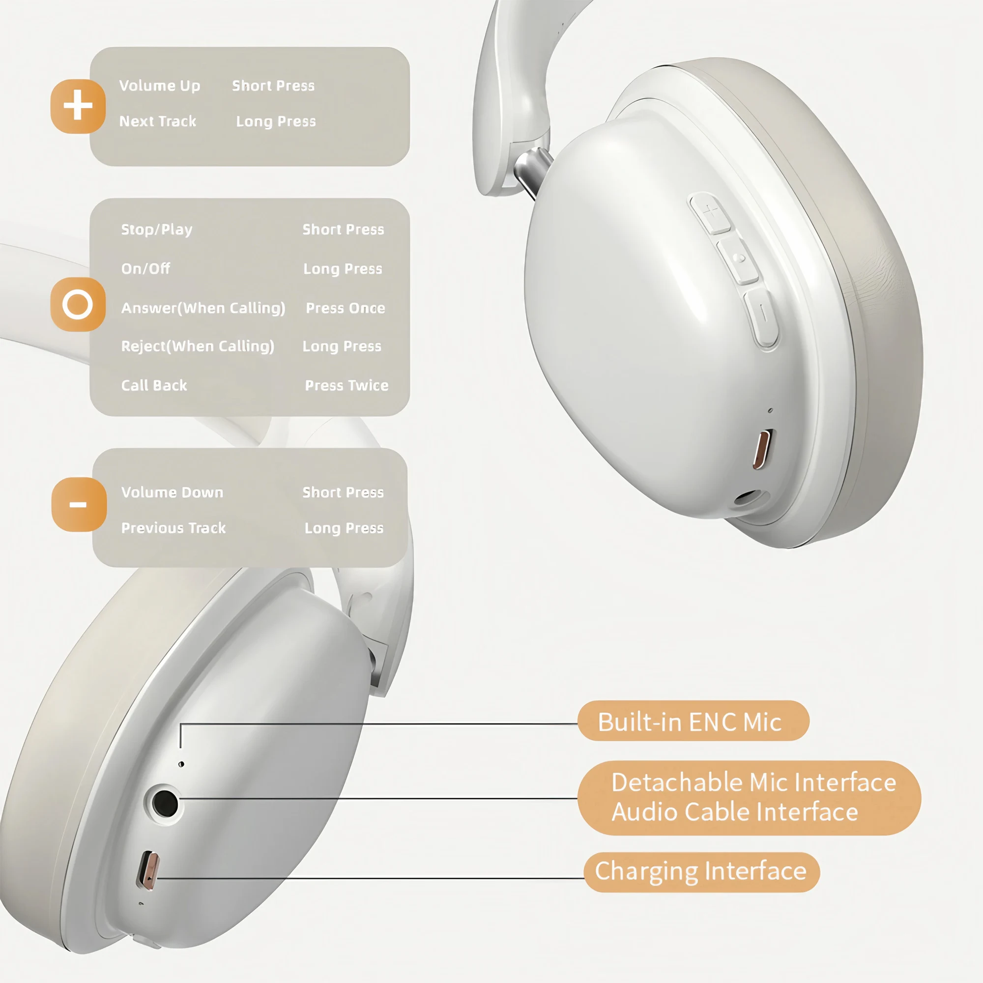 STONEGO Wireless Bluetooth Headphones Sports Headset Pop Music Headphones for Workout Gym Running view 2