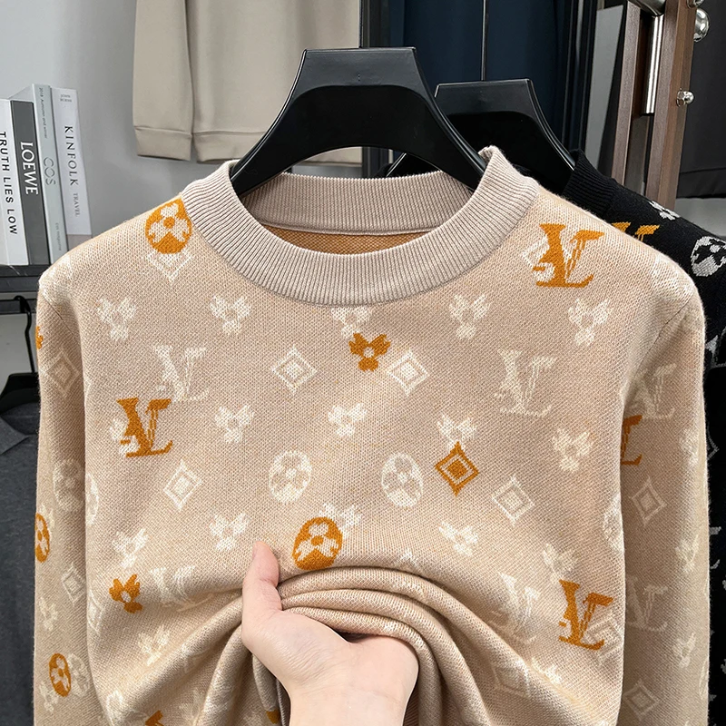 

Men's Thickened Fall/Winter American Casual Sweater Light Luxury High-End Brand Knitwear Cool and Chic Outerwear