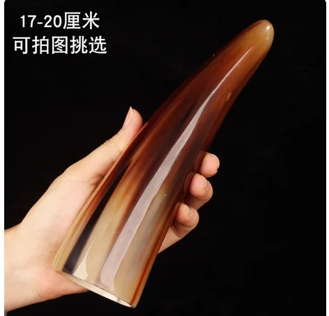 

White yak horn tip scraping tube cupping device household acupoint stick, paperweight handle home decoration