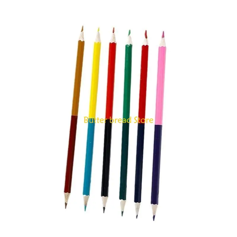 

W89C 6 Pcs Double Ended Colored Pencils, Pre-sharpened Coloring Pencils 12 Colors Pencils for Coloring Book, Scrapbooking