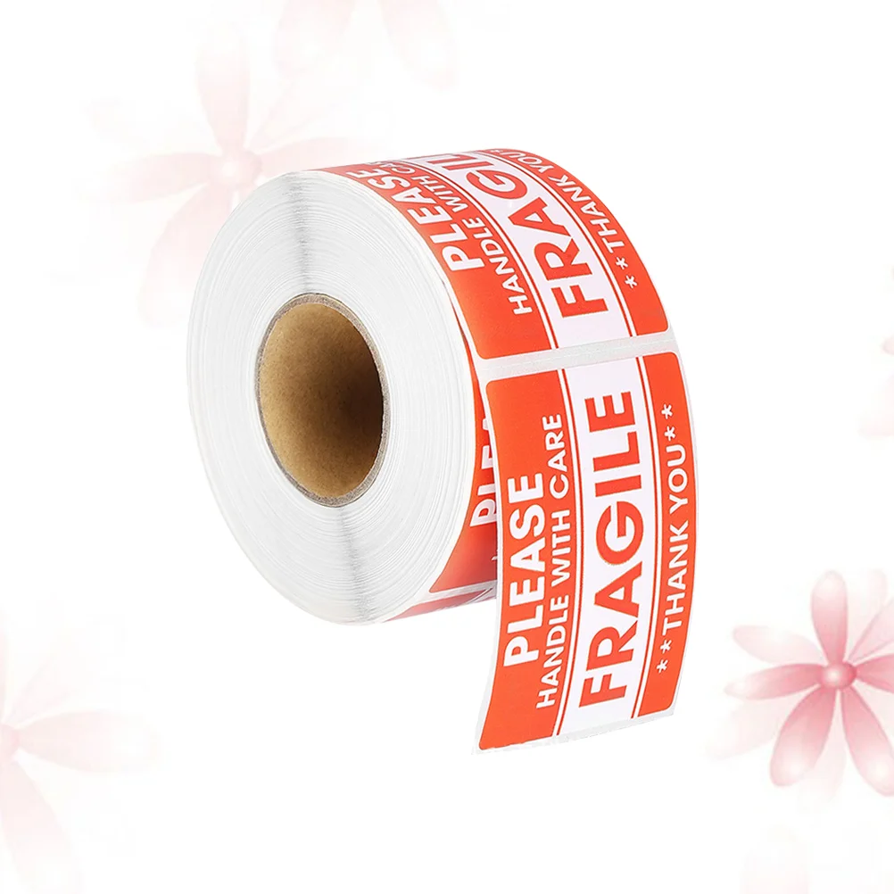 500 Pcs/Roll Stickers Red Fragile Warning Copper Plate Good Package Stikcer Adhesive Sign