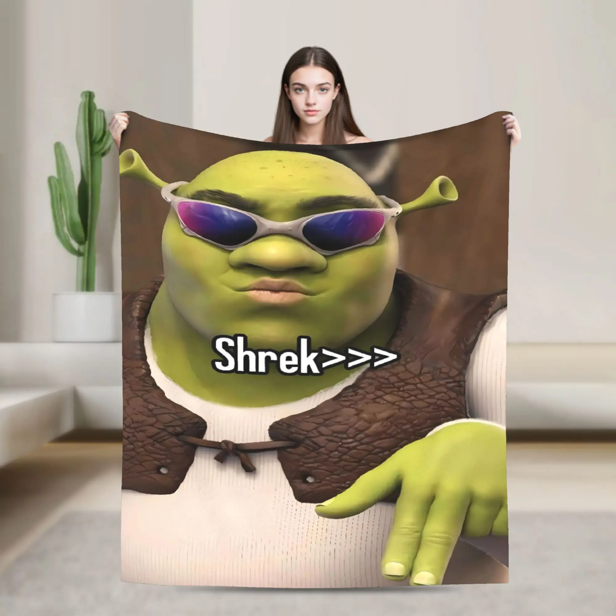 

Shreks Pun Blanket Quality Super Soft Throw Blanket Winter Child Home Decor Aesthetic Bedspread