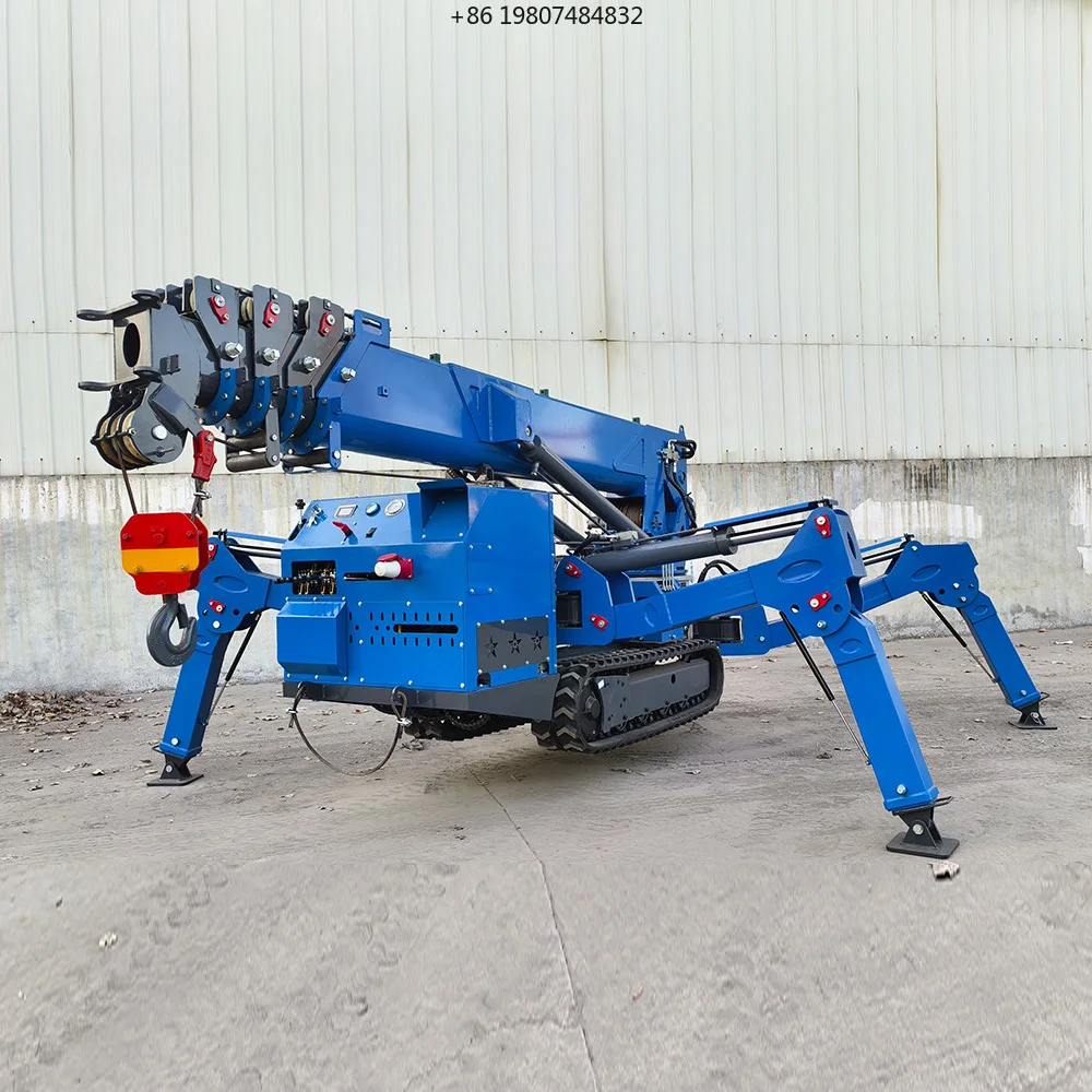 Aliexpress Hot Sale  Engine Electric Spider Mini Crane, Portable Hydraulic Mobile Remote Control Crane