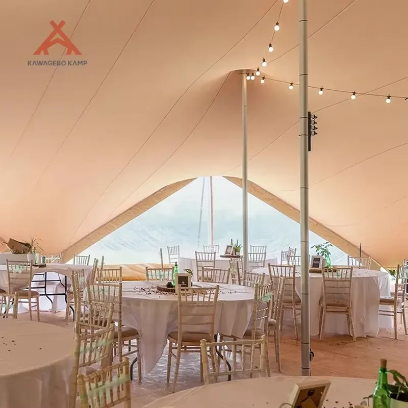 Kawagebo Kamp (KK) 49' X 33' Polyester 150㎡ 60-75 Person PVC Coated Waterproof Tarp Canopy Trade Show Events Stretch Tents