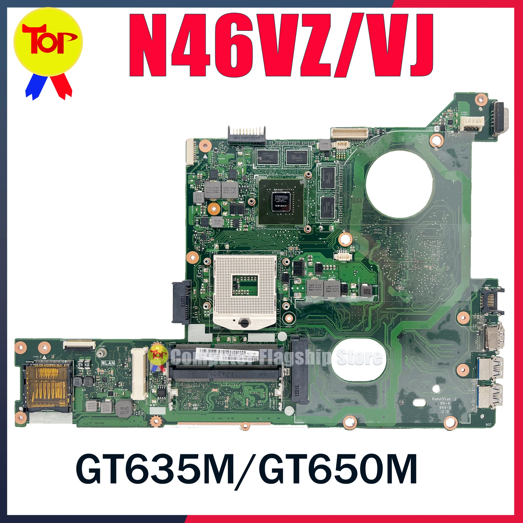 

KEFU N46VZ Laptop Motherboard For ASUS N46VJ N46VB N46VM N46VV GT635M GT650M Mainboard 100% Working