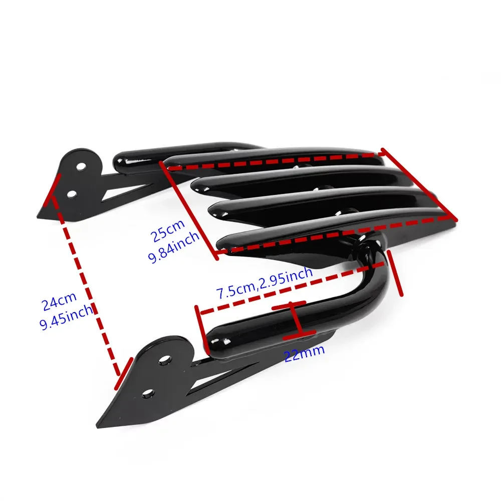 Motorcycle Passenger Sissy Bar Backrest 17' Luggage Rack For Harley Softail Slim Blackline 2013-2017 view 2
