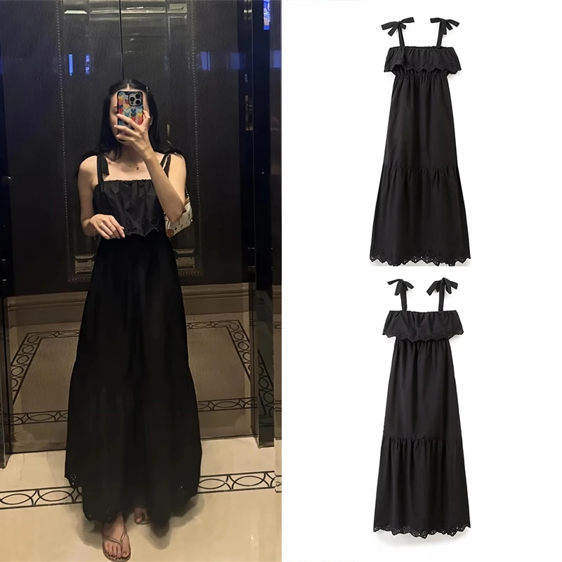 Guobioziy Women's Embroidered Dress 2026 Summer Collection French Style Casual Fashion Trend Everyday Classic Entertainment
