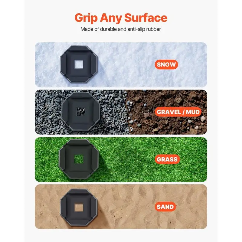 4 leveling pads for motorhomes, trailer jack pads made of rubber, 2300 kg load capacity (per pad), jack stabilizing pad with large surface area, ideal for square feet (139.7 mm) view 8