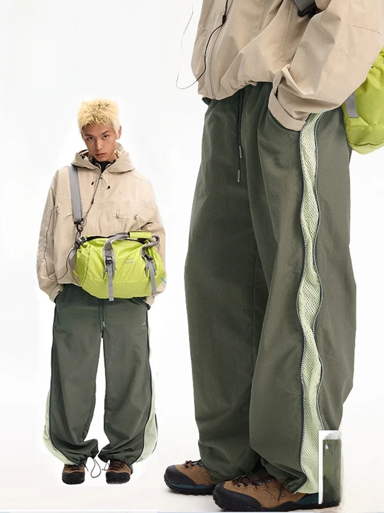 

Мужские летние тонкие свободные повседневные брюки Paul Frank American Sle Ice Silk Me Work Pants, дышащие легкие брюки-карго