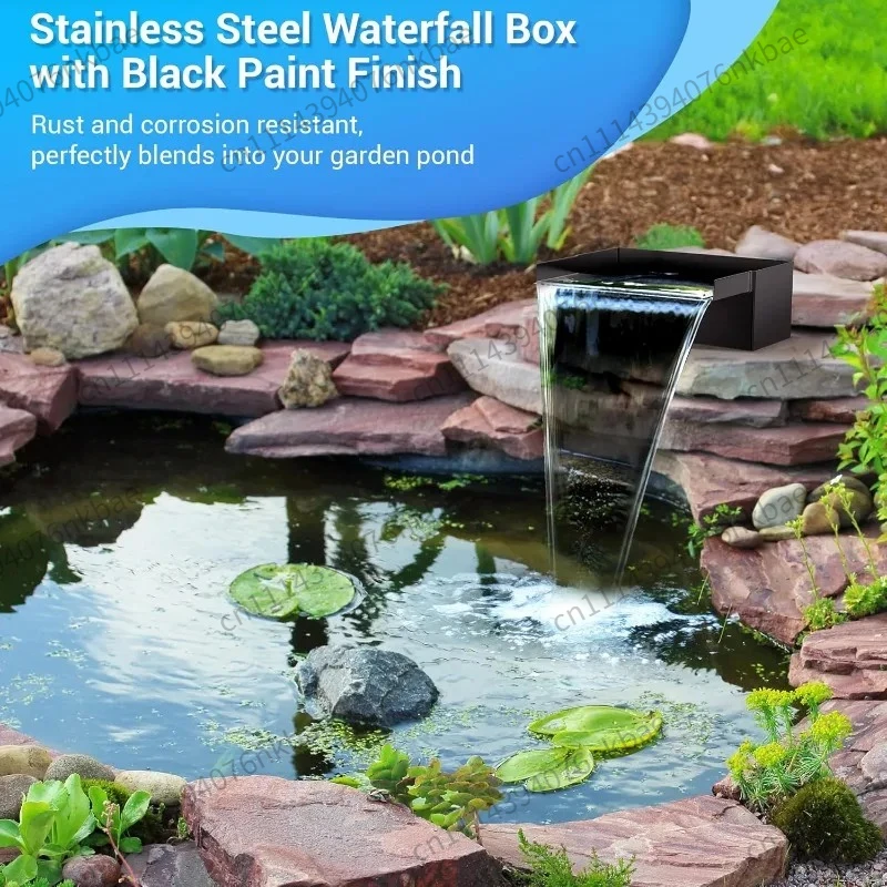 Complete Waterfall Spillway Set 304 Stainless Steel,Equipped Pump  Corrugated Pipe,Garden Pond Landscape Fountain Equipment
